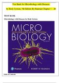 TEST BANK For Microbiology with Diseases by Body System, 5th Edition By Bauman| Verified Chapter's 1 - 26 | Complete