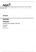 Bundle: AQA A-LEVEL HISTORY 7042/2R Component 2R The Cold War, c1945–1991 Question Paper and Mark scheme June 2023