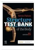 2023/2024 Structure and  Function of the  Body 16th Edition  Patton Test Bank