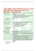 2023 update NR 511 Midterm Exam Q & A Latest 2023 Differential Diagnosis & Primary Care Practicum latest update 2023