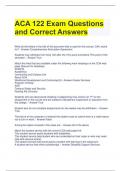 ACA 122 Exam Questions and Correct Answers 