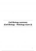 Summary Cell Biology | Exam 2 Cell Biology - Histology (AB_1138)