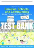 Test Bank For Families, Schools, and Communities: Building Partnerships for Educating Children 7th Edition All Chapters - 9780134747811