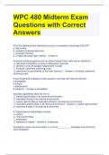 WPC 480 Midterm Exam Questions with Correct Answers 