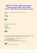 NBSTSA CST 2023/ 2024 Exam Version 1| Questions and Verified Answers|100% Correct (2023/ 2024 Latest Update) Grade A