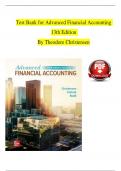 Test Bank For Advanced Financial Accounting, 13th Edition By Theodore Christensen, Complete Chapters 1 - 20, Verified Newest Version 