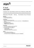 AQA A LEVEL PAPER 1D HISTORY QUESTION PAPER 2023 (7042/1D: Component 1D stuart britain and the crisis of monarchy,1603-1702 )
