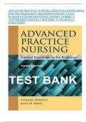 ADVANCED PRACTICE NURSING: ESSENTIAL KNOWLEDGE FOR THE PROFESSION 3RD EDITION DENISCO TEST BANK|QUESTIONS| QUESTIONS AND100% CORRECT ANSWERS|2023-2024)|ALL CHAPTERS AVAILABLE|A+ GURANTEED