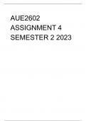 AUE2602 Assignment 4 semester 2 2023 ( 98 different questions and answers)