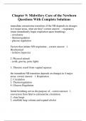 Chapter 9: Midwifery Care of the Newborn Questions With Complete Solutions