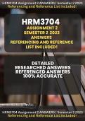 Answers for HRM3704 Assignment 2 Semester 2 2023 (Referencing Harvard Style and Reference list provided)