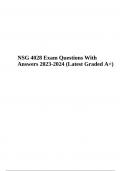 NSG 4028 Final Exam Questions With Answers Latest Updated 2023-2024 Graded A+