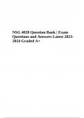 NSG 4028 Question Bank Questions and Answers Latest Updated 2023- 2024 Graded 100%