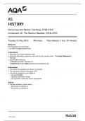 AQA AS HISTORY PAPER 2 2023 (7041/2O: Democracy and Nazism: Germany, 1918–1945 Component 2O The Weimar Republic, 1918–1933)