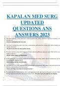 KAPALAN MED SURG  UPDATED QUESTIONS ANS  ANSWERS 2023