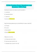 PCOA Practice Exam Questions and Answers 100% Pass
