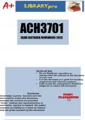 ACH3701 Exam (DETAILED ANSWERS) 2023 (October/November)