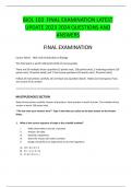 BIOL 103  FINAL EXAMINATION LATEST UPDATE 2023 2024 QUESTIONS AND ANSWERS