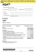 AQA A-level LAW paper 3A contract 7162/3A June 2023 Questions Paper
