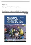 Test Bank for Anatomy & Physiology for Emergency Care, 3rd Edition by Bledsoe Chapter 1-20 | All Chapters A+ LATEST 2023