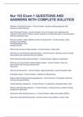 Nur 103 Exam 1 QUESTIONS AND ANSWERS WITH COMPLETE SOLUTIOS