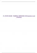 FL STATE EXAM - FUNERAL SERVICES {100 Questions and Answers}