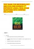 TEST BANK FOR MICROBIOLOGY  AND EVOLVING SCIENCE 5TH EDITION BY JOAN.L REAL EXAM  QUESTIONS WITH VERIFIED  SOLUTIONS