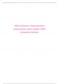 NSG 210 Exam 1 Reproduction Study Guide Latest Update 100% Complete Solution