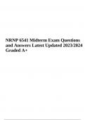 NRNP 6541 Midterm Exam Questions and Answers Latest Updated 2023/2024 Graded A+