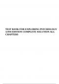 TEST BANK FOR EXPLORING PSYCHOLOGY 12TH EDITION BY DAVID G. MYERS COMPLETE ALL CHAPTERS