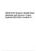 NRNP 6552 Final Questions and Answers Latest Updated 2023-2024 (Score A+)