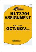 HLT3701 PAST EXAM OCTOBER/NOVEMBER 2022