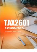 TAX2601 Assignment 5 Semester 2 2023