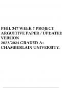 PHIL 347 WEEK 7 PROJECT ARGUITIVE PAPER / UPDATED VERSION 2023/2024