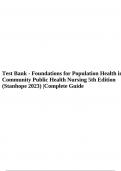 Test Bank - Foundations for Population Health in Community Public Health Nursing 5th Edition (Stanhope 2023) |Complete Guide.