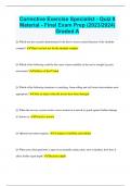 Corrective Exercise Specialist - Quiz 8 Material - Final Exam Prep (2023/2024) Graded A