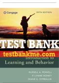 Test Bank For Introduction to Learning and Behavior - 5th - 2017 All Chapters - 9781305652941