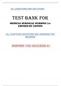 Test bank for medical surgical nursing 7th ed Adrianne Dill Linton| 9780323608817 