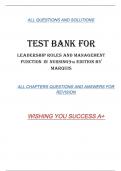 Test bank for Leadership roles and management function in nursing 9th ed by marquis|