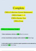 Complete CWEA Collections System Maintenance, Grade 1, 2, 3, 4, Practice Test, CWEA Exam Questions and Answers (2023 / 2024) Merged Together (Verified Answers)