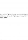 Test Bank For Microbiology with Diseases by Body System 6th Edition (Bauman 2023) | Complete Chapters 1-27 | 100% Verified.