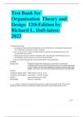 Test Bank for Organization  Theory and Design  12th Edition by  Richard L. Daft-latest-2023