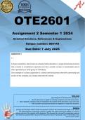 OTE2601 Assignment 2 (COMPLETE ANSWERS) 2024 (809145) - DUE 7 July 2024