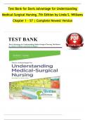TEST BANK For Davis Advantage for Understanding Medical-Surgical Nursing 7th Edition  By Linda S. Williams | Verified Chapter's 1 - 57 | Complete Newest Version