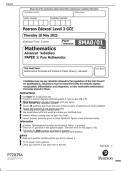 Pearson Edexcel Level 3 GCE Mathematics Advanced Subsidiary PAPER 1 JUNE 2023 QUESTION PAPER: Pure Mathematics