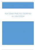 HSA EXAM PRACTICE (VERIFIED A+) 2023/2024