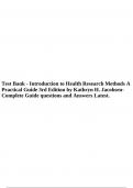 Test Bank - Introduction to Health Research Methods A Practical Guide 3rd Edition by Kathryn H. Jacobsen| Complete Guide questions and Answers Latest.