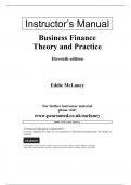 Solution Manual for Business Finance 11th Edition By Eddie McLaney