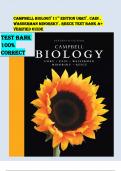 CAMPBELL BIOLOGY 11TH EDITION URRY . CAIN . WASSERMAN MINORSKY . REECE TEST BANK A+ VERIFIED LATEST GUIDE