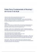 Test Bank for Fundamentals of Nursing 11th Edition Potter Perry CH 15,16,17,18,19,20 Questions and Answers (A+ GRADED 100% VERIFIED)